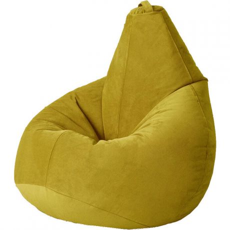 Кресло бескаркасное Mypuff Груша горчица размер компакт мебельный велюр bm-295