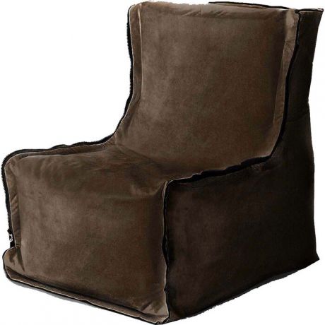 Бескаркасное кресло Mypuff Лофт горький шоколад мебельный велюр lf-424