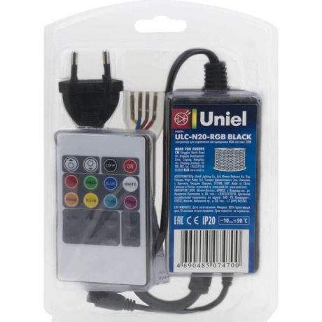 Контроллер для светодиодных RGB лент Uniel ULC-N20-RGB Black