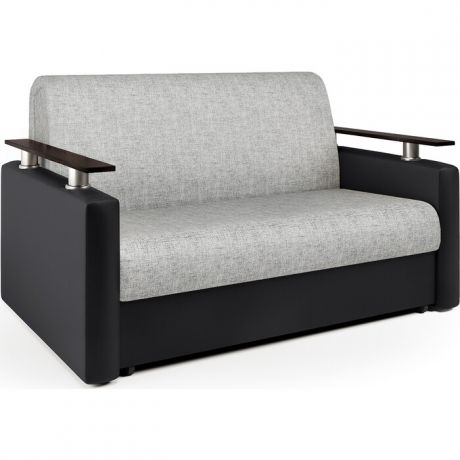 Шарм-Дизайн Диван-кровать Шарм 120 экокожа черная и серый шенилл