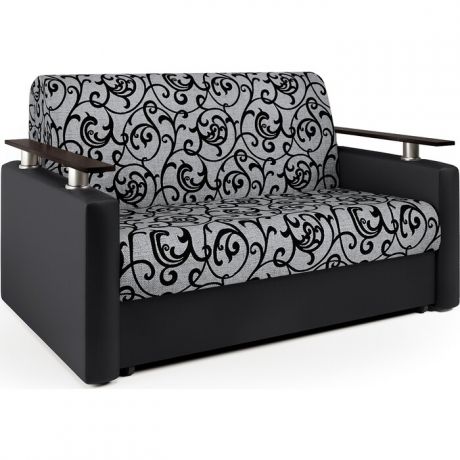 Шарм-Дизайн Диван-кровать Шарм 140 экокожа черная и серый шенилл