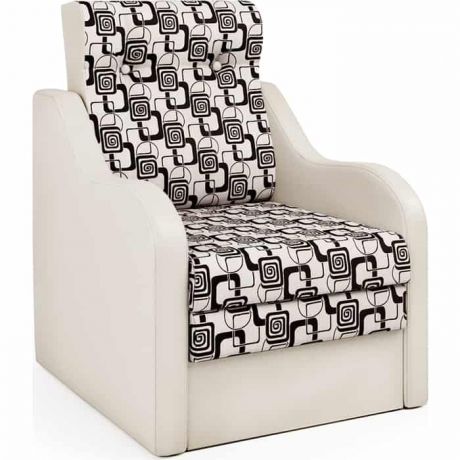 Шарм-Дизайн Кресло-кровать Классика В экокожа беж и ромб