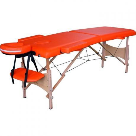 Массажный стол DFC Optima, дерев. ножки, цвет оранжевый (Orange)