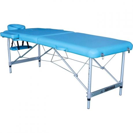 Массажный стол DFC Elegant LUXE, 186x70x4 см, алюм. ножки, цвет св.голубой (Lt.Blue)