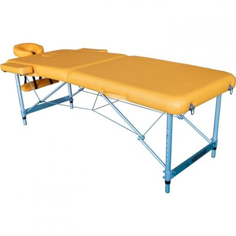 Массажный стол DFC Elegant LUXE, 186x70x4 см, алюм. ножки, цвет горчичный (Mustard)