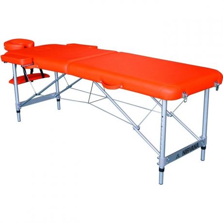 Массажный стол DFC Elegant, 186x60x4 см, алюм. ножки, цвет оранжевый (Orange)