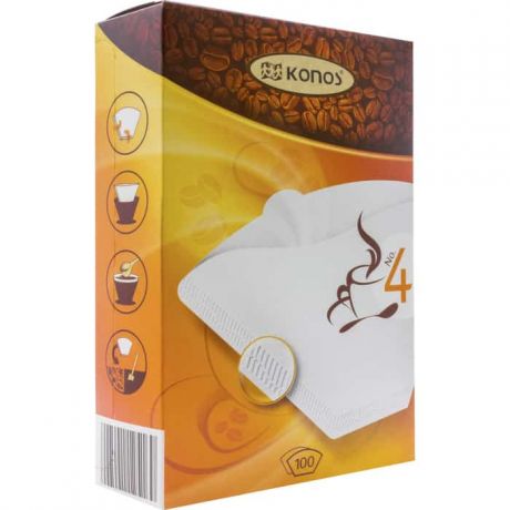 Фильтр для кофеварки Konos капельного типа отбеленные 100 шт (KONOS4/100W)