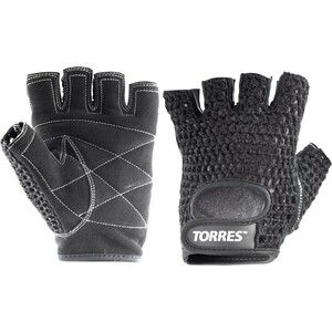 Перчатки для занятий спортом Torres арт. PL6045L, р. L, хлопок, нат. замша, подбивка 6 мм, черные