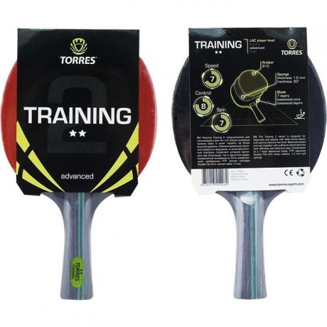 Ракетка для настольного тенниса Torres Training 2*, арт. TT0006, для любителей, накладка 1,5 мм, конич. ручка