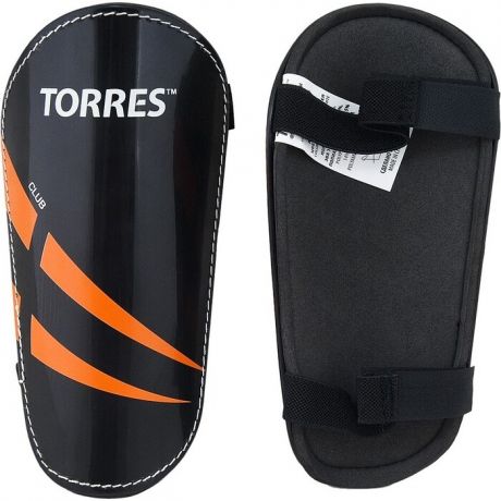 Щитки Torres арт. FS1607S, р. S, без голеностопа, две заст. на лип, черно-оранж-белый