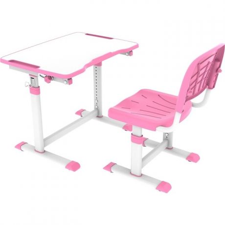 Комплект парта + стул трансформеры FunDesk Olea pink Cubby