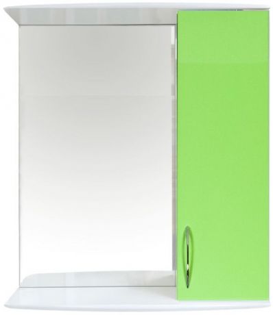 Зеркальный шкаф 50х70,1 см белый глянец/салатовый глянец Orange Роса Ro-50ZSL