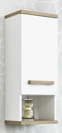 Шкаф подвесной белый матовый/вяз швейцарский Sanflor Ингрид C03691