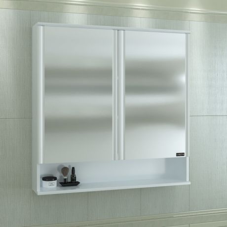 Зеркальный шкаф 90х90 см белый глянец Санта Вегас 700181
