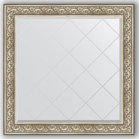 Зеркало 110х110 см барокко серебро Evoform Exclusive-G BY 4467