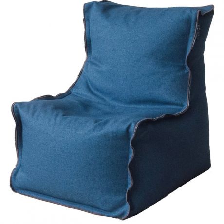 Бескаркасное кресло Mypuff Лофт синий жаккард-мальмо lf-441