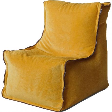 Бескаркасное кресло Mypuff Лофт-Элит желтая горчица микровельвет lf-450