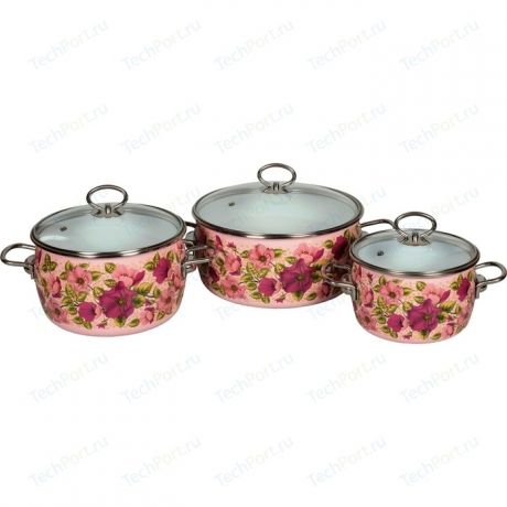 Набор эмалированной посуды 3 предмета Vitross №03 Violeta розовый 8DA035S
