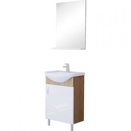 Мебель для ванной комнаты Grossman ЭКО-52, 50 белая/коричневая (105206)