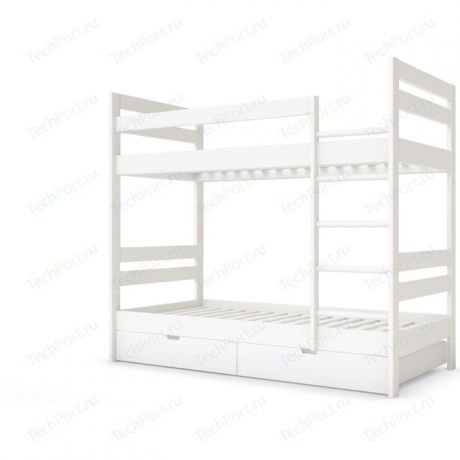 Детская двухъярусная кровать Miella Happiness 80x200 белый (эмаль)