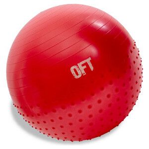 Гимнастический мяч Original FitTools 65 см с массажным эффектом красный