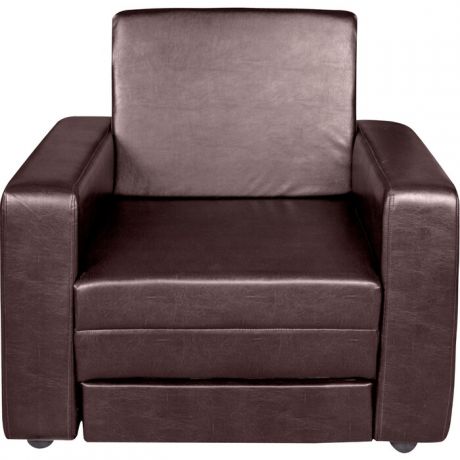Кресло-кровать Экомебель Атлантида экокожа темно-коричневая