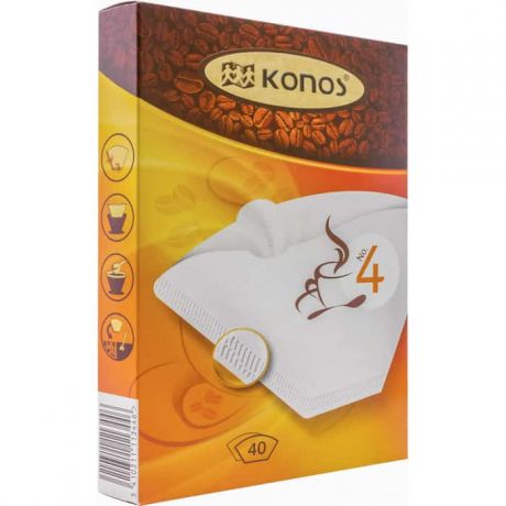 Фильтр для кофеварки Konos капельного типа отбеленные 40 шт (KONOS4/40W)