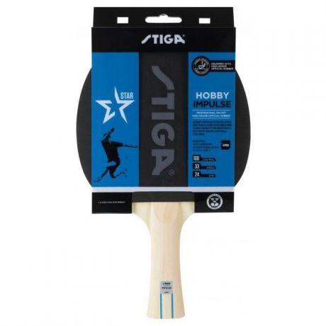 Ракетка для настольного тенниса Stiga Hobby Impulse WRB, арт. 1210-6418-01, для начин., накл.1,6 мм ITTF, прям. ручка