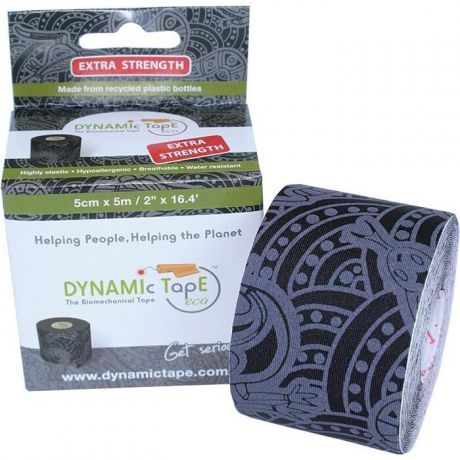 Тейп динамический Dynamic Tape Dynamic Tape ECO, арт. DT50TTEB, шир. 5 см, дл. 5 м, черный/серое тату
