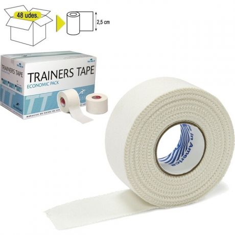 Тейп Rehab Trainers Tape, арт. TT01, хлопок, полиэстер, 2.5 см x 10 м, уп. 48 шт, белый