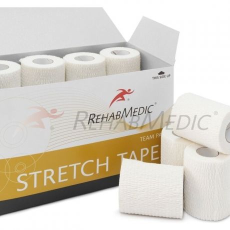 Тейп Rehab Stretch Tape, арт. RMV0222WH, хлопок, полиэстер, 5 см x 4.6м, уп. 24 шт, белый