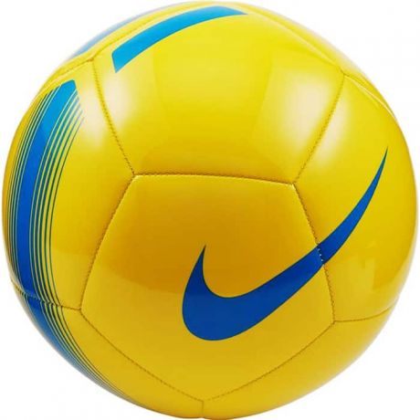 Мяч футбольный Nike Pitch Team , арт. SC3992-710, р. 5, 12 п,гл.ТПУ, маш. сш., бут. кам, желто-синий