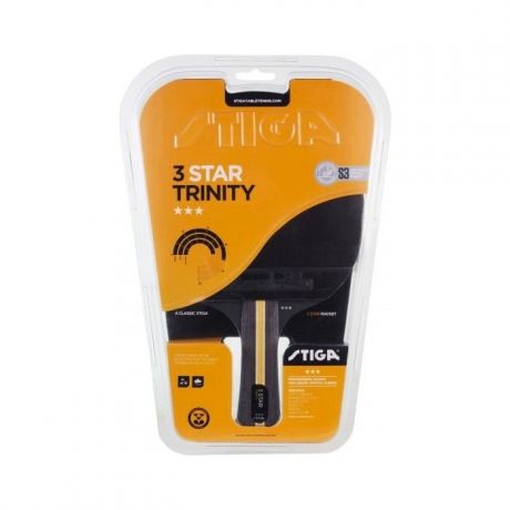 Ракетка для настольного тенниса Stiga Trinity WRB 3***, арт. 1213-3616-01, трениров, накл. 2,0 мм ITTF, конич. ручка