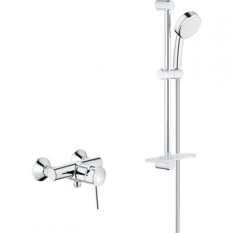 Смеситель для душа Grohe BauClassic с душевым гарнитуром, хром (32867000, 26083002)