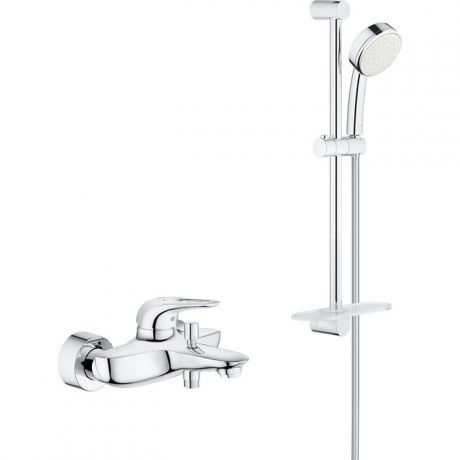 Смеситель для ванны Grohe Eurostyle New с душевым гарнитуром, хром (33591003, 26083002)