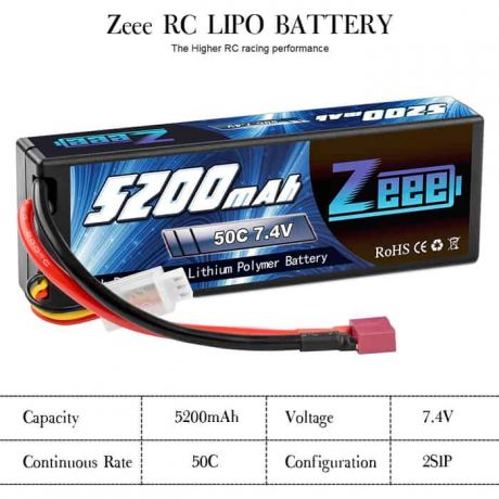 Аккумулятор Zeee Power Zeee Power 2s 7.4v 5200mah 50c