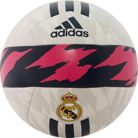 Мяч футбольный Adidas RM Club арт. FS0284, р. 5, ТПУ, 14 пан., маш.сш., бело-т.сине-розовый