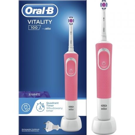 Электрическая зубная щетка Oral-B Vitality PRO 3D White Pink (D100.413.1)