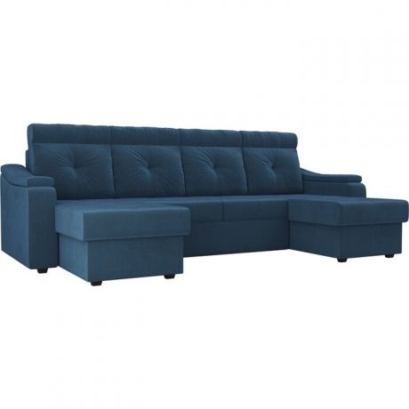 П-образный диван Лига Диванов П-образный диван Джастин велюр голубой