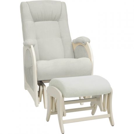 Milli Комплект Кресло для кормления и укачивания + пуф Joy дуб шампань, ткань Verona light grey