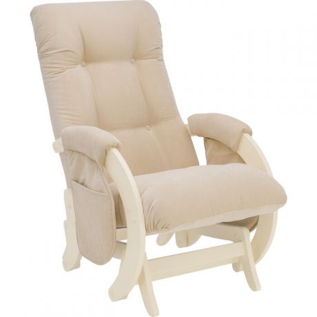 Кресло для кормления Milli Smile дуб шампань, ткань Verona vanilla с карманами