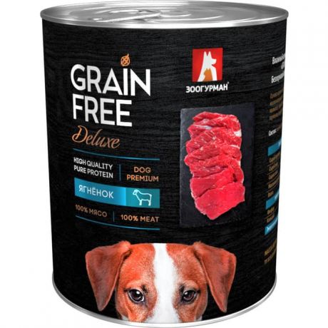 Консервы Зоогурман Grain Free Беззерновой с ягненком для взрослых собак 350г