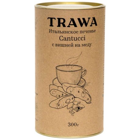 Печенье TRAWA Итальянское Кантуччи с вишней на меду 300 г