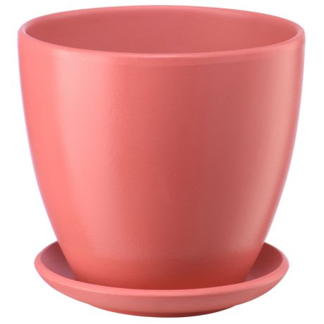 Горшок керамический Вещицы Бутон с подставкой розовый антик 1.4 л