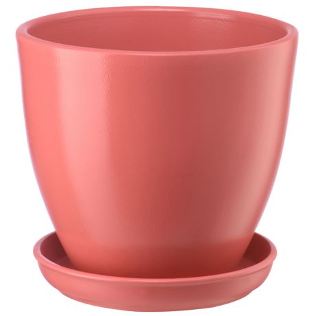 Горшок керамический Вещицы Бутон с подставкой розовый антик 2.4 л