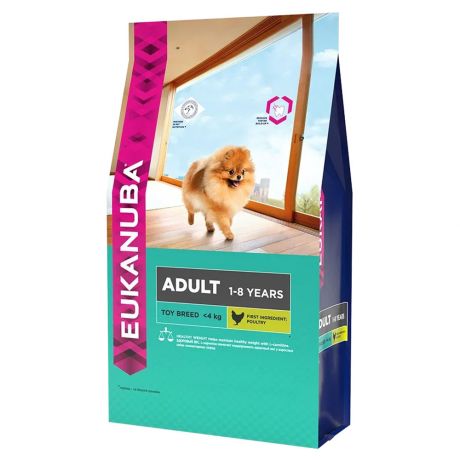 Корм сухой Eukanuba adult toy breed для взрослых собак миниатюрных пород 3.5 кг