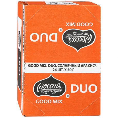 Шоколадные батончики Россия Гуд Микс Duo с арахисом 24 штуки по 50 г