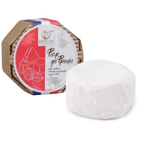 Сыр мягкий Burenka Club Флёр де Франс с белой плесенью 60% 110 г