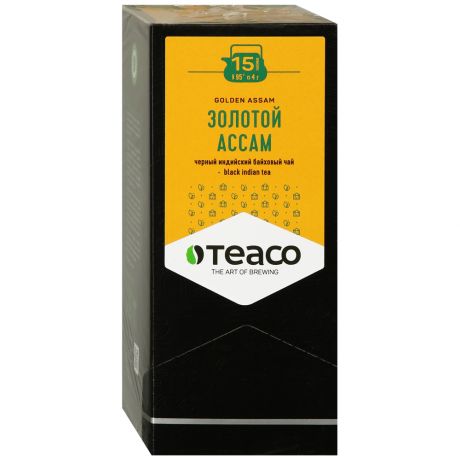 Чай Teaco Золотой ассам черный 15 пакетиков по 4 г