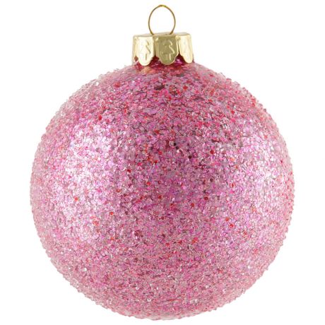 Елочная игрушка Holiday Classics Шар Ледяной дождь ярко-розовый 8 см